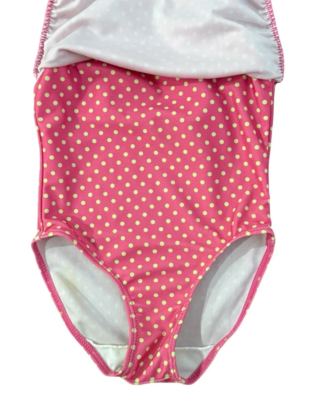 U.S. Polo Assn. Girls Pink Polka Dot One Piece Swimsuit Bow Ruffle 18 Months
